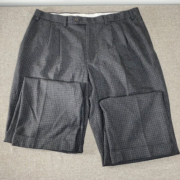 Ralph Ralph Lauren Dress Pants Men's 36 x 32 Black-ish Gray Geometric Office - Picture 3 of 13